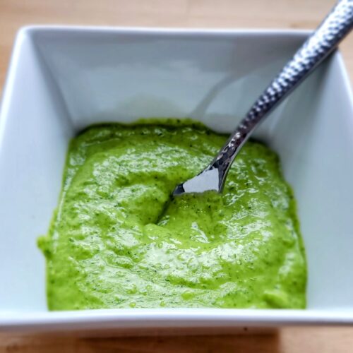 green herby, creamy dressing and dip